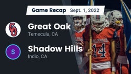 Recap: Great Oak  vs. Shadow Hills  2022