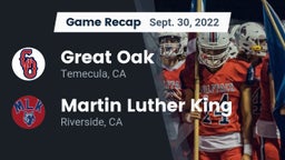 Recap: Great Oak  vs. Martin Luther King  2022