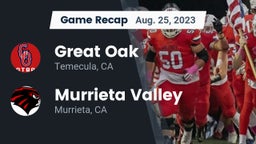 Recap: Great Oak  vs. Murrieta Valley  2023