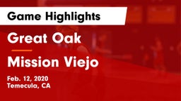 Great Oak  vs Mission Viejo  Game Highlights - Feb. 12, 2020