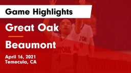 Great Oak  vs Beaumont  Game Highlights - April 16, 2021