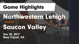 Northwestern Lehigh  vs Saucon Valley  Game Highlights - Jan 10, 2017