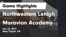 Northwestern Lehigh  vs Moravian Academy  Game Highlights - Jan 12, 2017