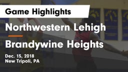 Northwestern Lehigh  vs Brandywine Heights Game Highlights - Dec. 15, 2018