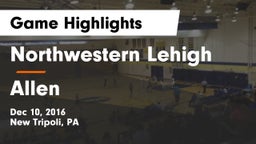 Northwestern Lehigh  vs Allen  Game Highlights - Dec 10, 2016