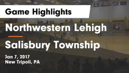 Northwestern Lehigh  vs Salisbury Township  Game Highlights - Jan 7, 2017