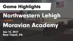 Northwestern Lehigh  vs Moravian Academy Game Highlights - Jan 12, 2017
