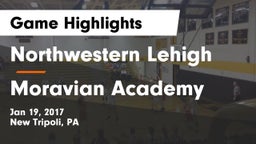 Northwestern Lehigh  vs Moravian Academy Game Highlights - Jan 19, 2017