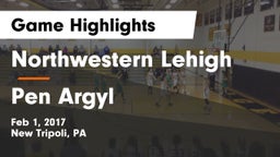 Northwestern Lehigh  vs Pen Argyl  Game Highlights - Feb 1, 2017