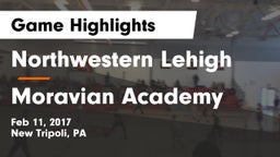 Northwestern Lehigh  vs Moravian Academy Game Highlights - Feb 11, 2017