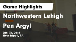 Northwestern Lehigh  vs Pen Argyl  Game Highlights - Jan. 31, 2018