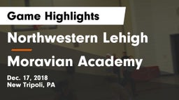 Northwestern Lehigh  vs Moravian Academy  Game Highlights - Dec. 17, 2018