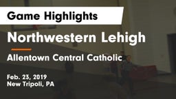 Northwestern Lehigh  vs Allentown Central Catholic  Game Highlights - Feb. 23, 2019