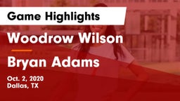 Woodrow Wilson  vs Bryan Adams  Game Highlights - Oct. 2, 2020