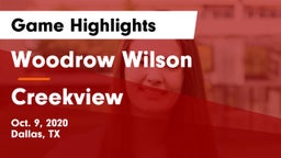 Woodrow Wilson  vs Creekview  Game Highlights - Oct. 9, 2020
