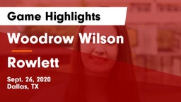 Woodrow Wilson  vs Rowlett  Game Highlights - Sept. 26, 2020