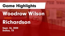 Woodrow Wilson  vs Richardson  Game Highlights - Sept. 26, 2020