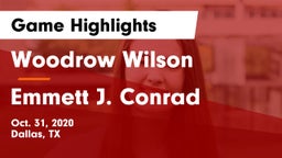 Woodrow Wilson  vs Emmett J. Conrad  Game Highlights - Oct. 31, 2020