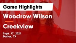 Woodrow Wilson  vs Creekview  Game Highlights - Sept. 17, 2021