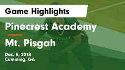 Pinecrest Academy  vs Mt. Pisgah Game Highlights - Dec. 8, 2018