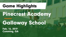 Pinecrest Academy  vs Galloway School Game Highlights - Feb. 16, 2019