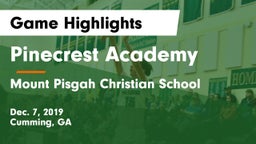 Pinecrest Academy  vs Mount Pisgah Christian School Game Highlights - Dec. 7, 2019