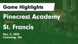 Pinecrest Academy  vs St. Francis  Game Highlights - Dec. 5, 2020