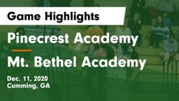 Pinecrest Academy  vs Mt. Bethel Academy Game Highlights - Dec. 11, 2020