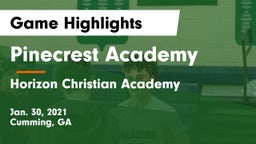 Pinecrest Academy  vs Horizon Christian Academy  Game Highlights - Jan. 30, 2021