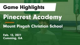 Pinecrest Academy  vs Mount Pisgah Christian School Game Highlights - Feb. 13, 2021