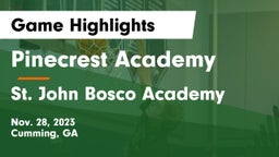 Pinecrest Academy  vs St. John Bosco Academy Game Highlights - Nov. 28, 2023