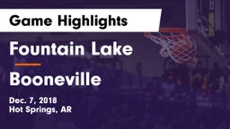 Fountain Lake  vs Booneville  Game Highlights - Dec. 7, 2018