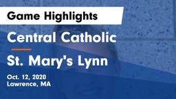 Central Catholic  vs St. Mary's Lynn Game Highlights - Oct. 12, 2020