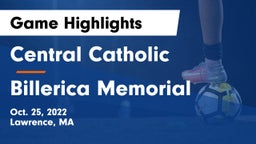 Central Catholic  vs Billerica Memorial  Game Highlights - Oct. 25, 2022
