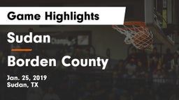 Sudan  vs Borden County Game Highlights - Jan. 25, 2019