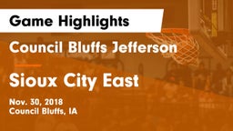 Council Bluffs Jefferson  vs Sioux City East  Game Highlights - Nov. 30, 2018