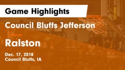 Council Bluffs Jefferson  vs Ralston  Game Highlights - Dec. 17, 2018