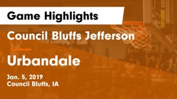 Council Bluffs Jefferson  vs Urbandale  Game Highlights - Jan. 5, 2019