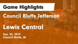 Council Bluffs Jefferson  vs Lewis Central  Game Highlights - Jan. 24, 2019