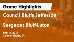 Council Bluffs Jefferson  vs Sergeant Bluff-Luton  Game Highlights - Feb. 8, 2019