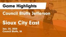 Council Bluffs Jefferson  vs Sioux City East  Game Highlights - Jan. 24, 2020