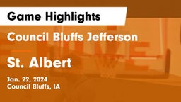 Council Bluffs Jefferson  vs St. Albert  Game Highlights - Jan. 22, 2024