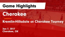 Cherokee  vs Kremlin-Hillsdale at Cherokee Tourney Game Highlights - Jan 7, 2017