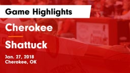Cherokee  vs Shattuck  Game Highlights - Jan. 27, 2018