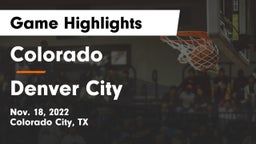Colorado  vs Denver City  Game Highlights - Nov. 18, 2022