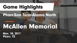 Pharr-San Juan-Alamo North  vs McAllen Memorial  Game Highlights - Nov. 18, 2017