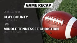 Recap: Clay County  vs. Middle Tennessee Christian 2016