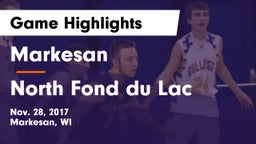 Markesan  vs North Fond du Lac  Game Highlights - Nov. 28, 2017