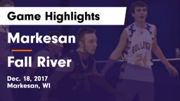 Markesan  vs Fall River Game Highlights - Dec. 18, 2017