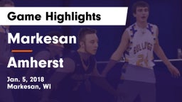 Markesan  vs Amherst Game Highlights - Jan. 5, 2018